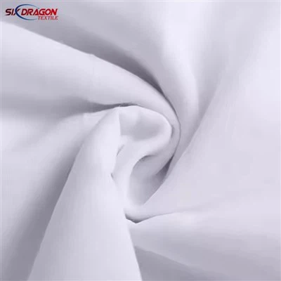 긴 셔츠를위한 흰색 면화 안감 직물 트와 경량 표백 된 voile